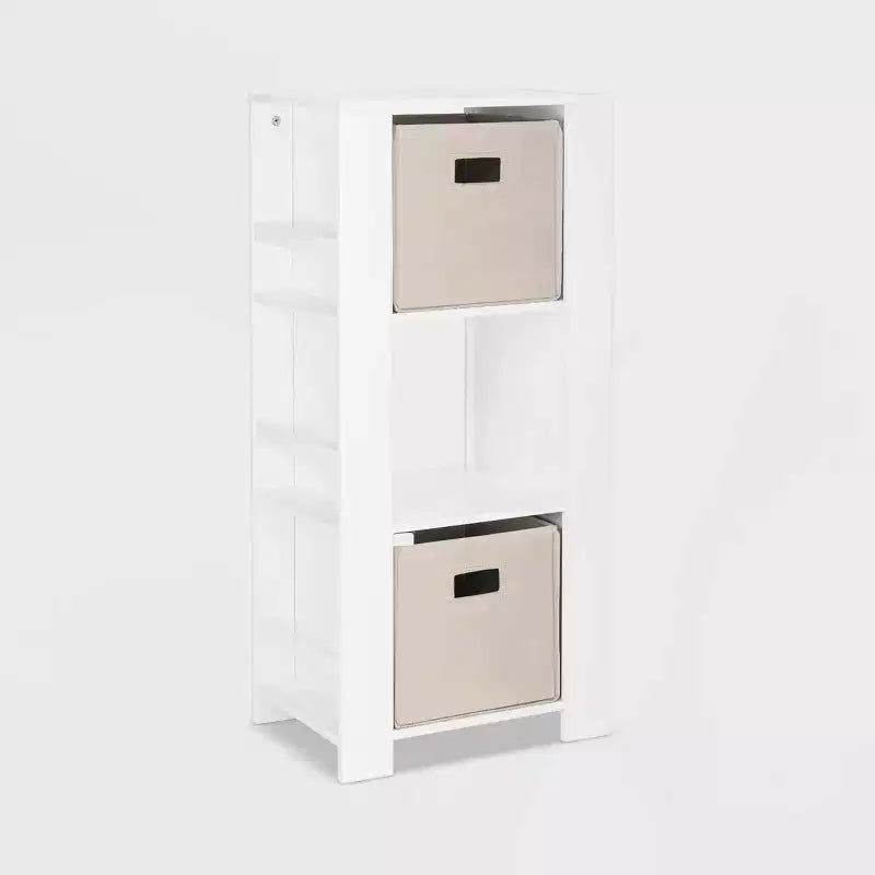 Tour de rangement pour livres et jouets pour enfants avec 3 casiers et 6 étagères à livres, blanc