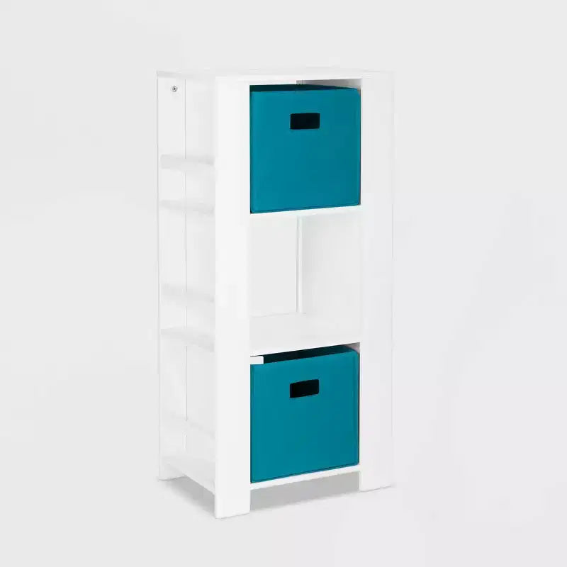 Tour de rangement pour livres et jouets pour enfants avec 3 casiers et 6 étagères à livres, blanc