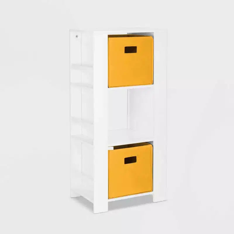 Tour de rangement pour livres et jouets pour enfants avec 3 casiers et 6 étagères à livres, blanc