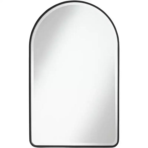 Uttermost Clara Arch Top Vanity Decorative Wall Mirror Modern Beveled Matte Black Metal Frame 24 Wide for Bathroom Bedroom Living Room Home Entryway