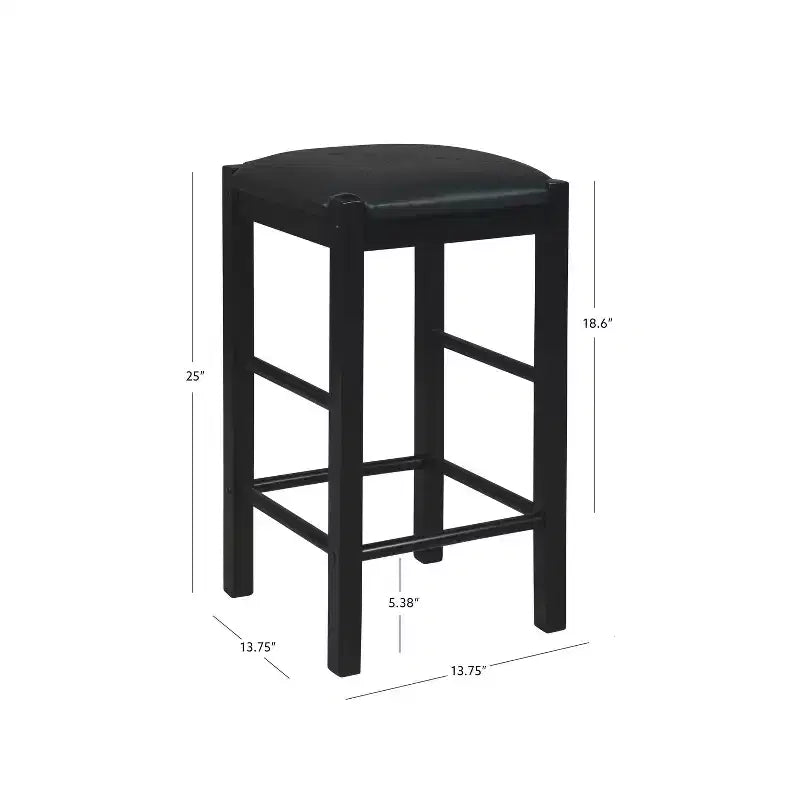 Tabourets de bar à hauteur de comptoir sans dossier en similicuir
