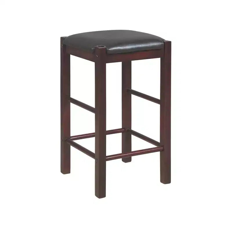 Tabourets de bar à hauteur de comptoir sans dossier en similicuir
