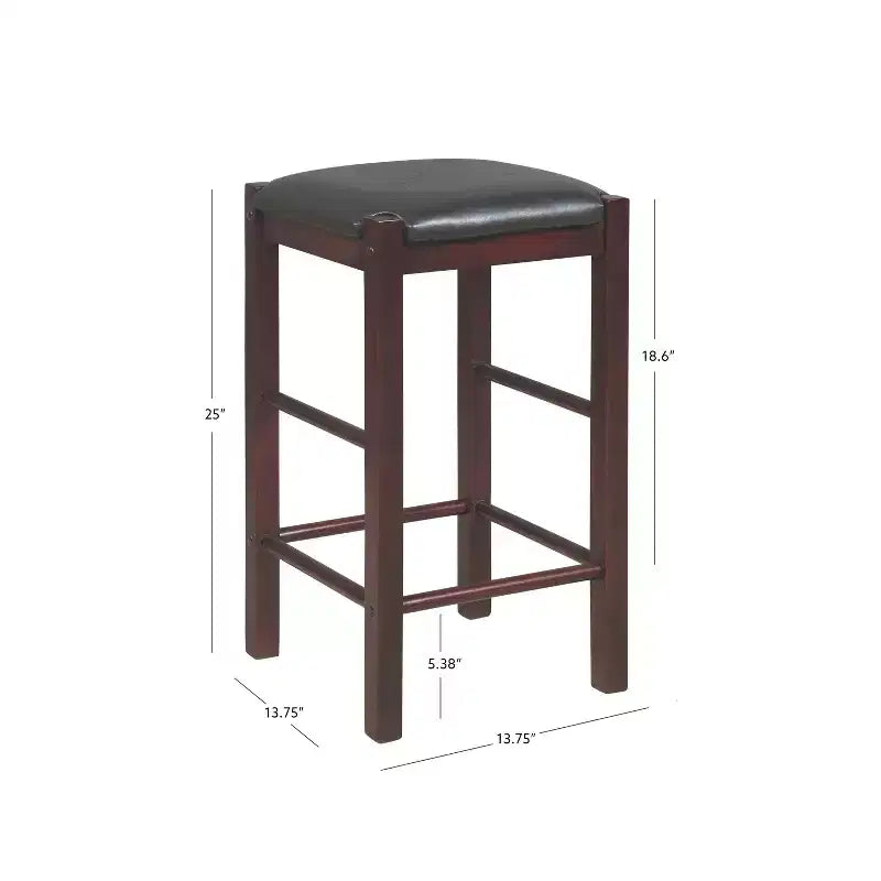 Tabourets de bar à hauteur de comptoir sans dossier en similicuir