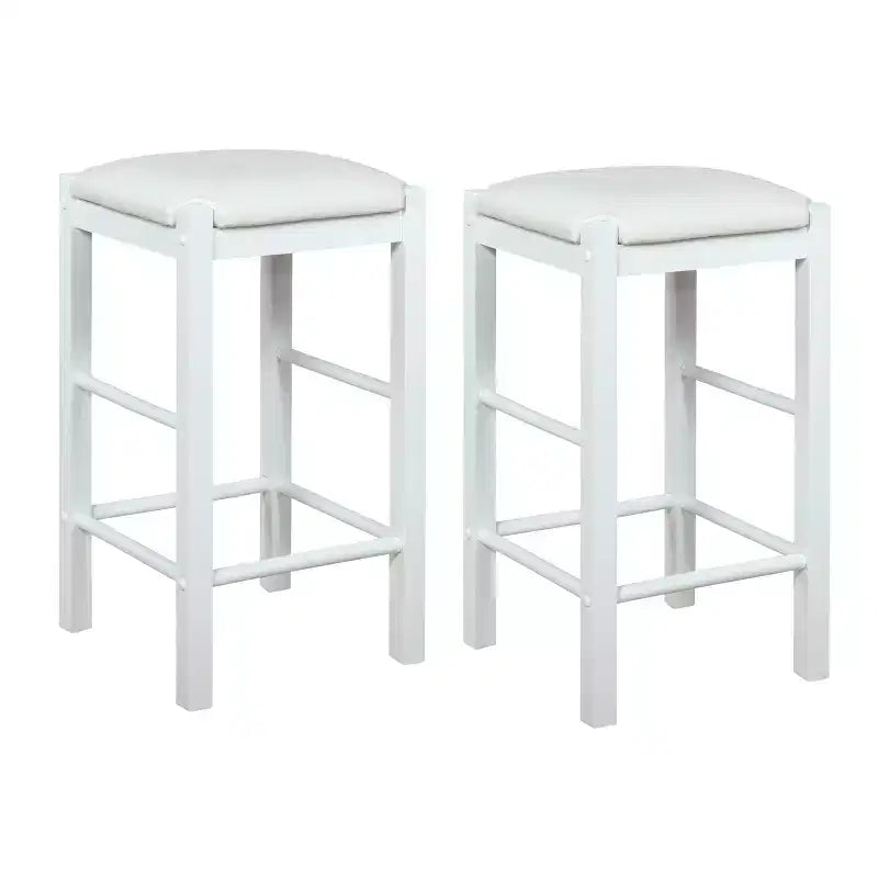 Tabourets de bar à hauteur de comptoir sans dossier en similicuir
