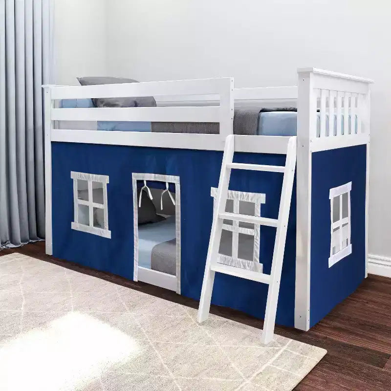 Max & Lily Twin over Twin Low Bunk with Curtains