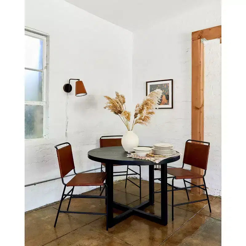 Table à manger ronde tout en bois