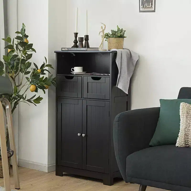 Meuble bas de salle de bain en bois avec tiroir et portes