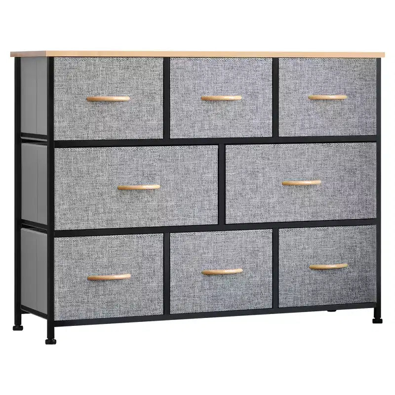 Commode à 8 tiroirs, Tour de rangement à 3 niveaux en tissu, Unité d'organisation de tour de rangement