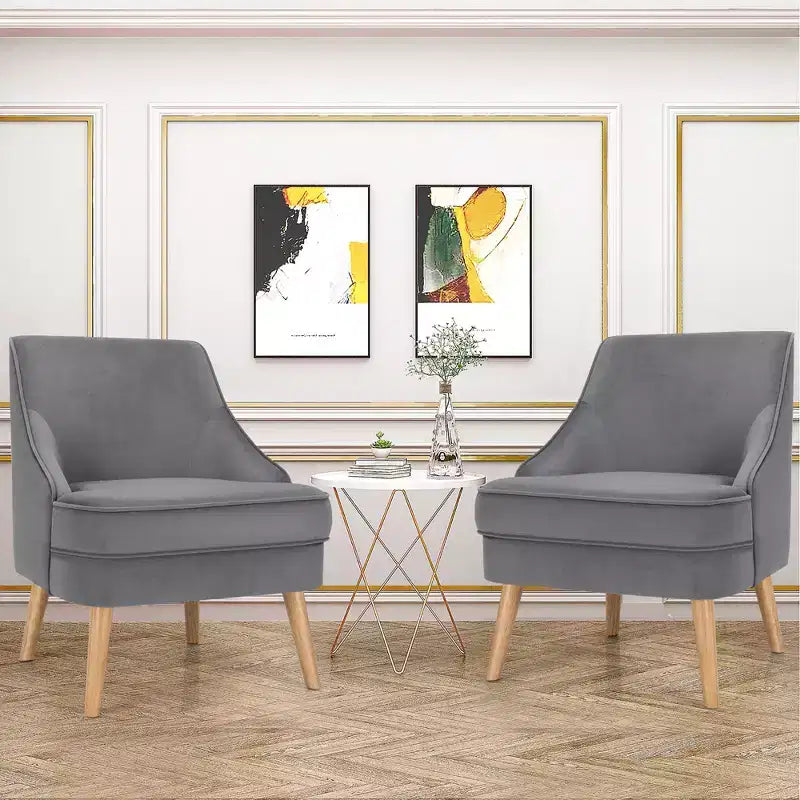 Fauteuils d'appoint en velours, fauteuil simple avec pieds en bois d'hévéa rose/vert/gris