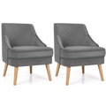 Fauteuils d'appoint en velours, fauteuil simple avec pieds en bois d'hévéa rose/vert/gris
