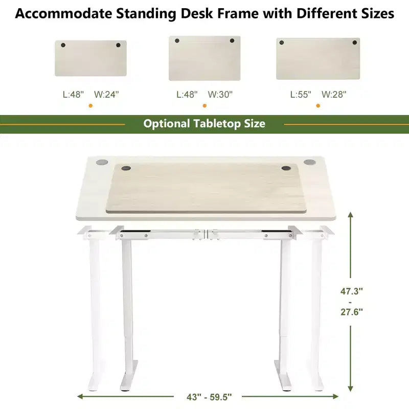 Plateau universel pour cadre de bureau standard et assis-debout Naturel
