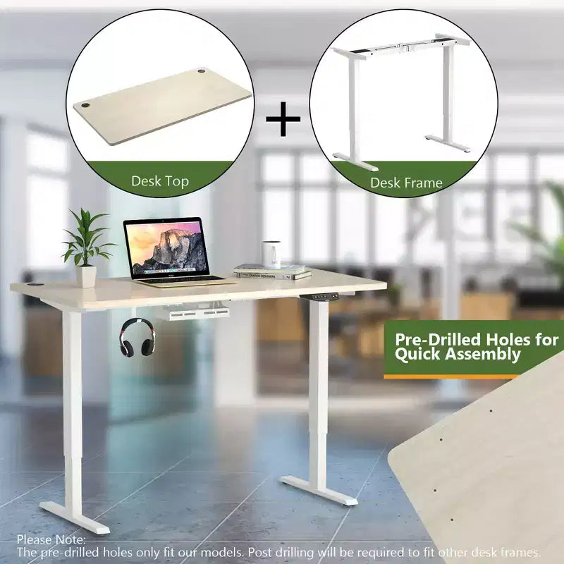 Plateau universel pour cadre de bureau standard et assis-debout Naturel