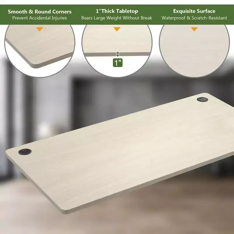 Plateau universel pour cadre de bureau standard et assis-debout Naturel