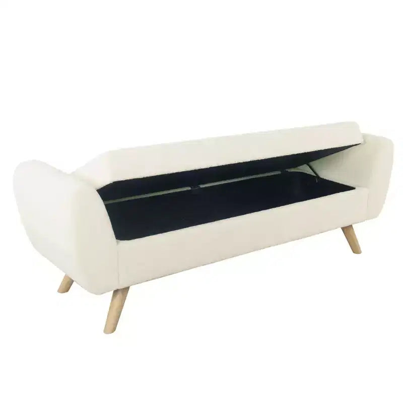 Banc de rangement moderne avec pieds en bois
