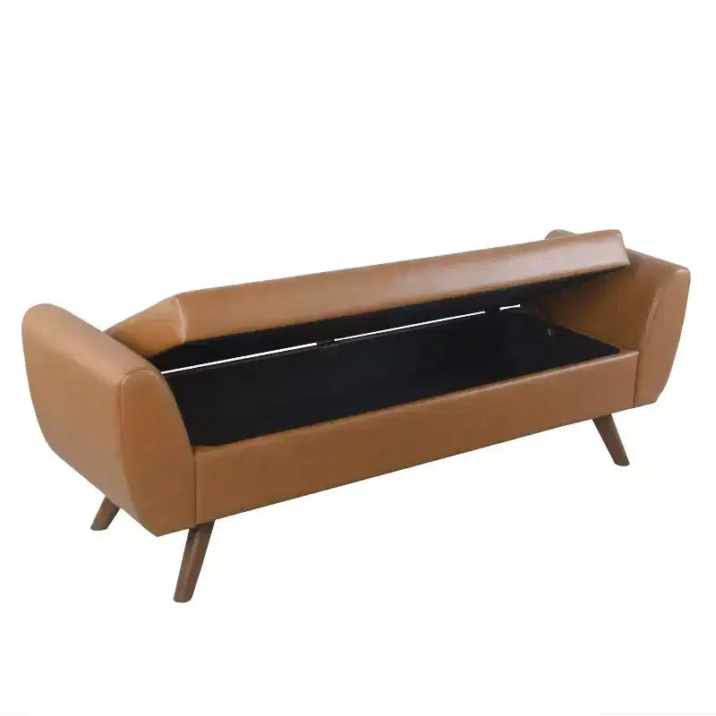 Banc de rangement moderne avec pieds en bois