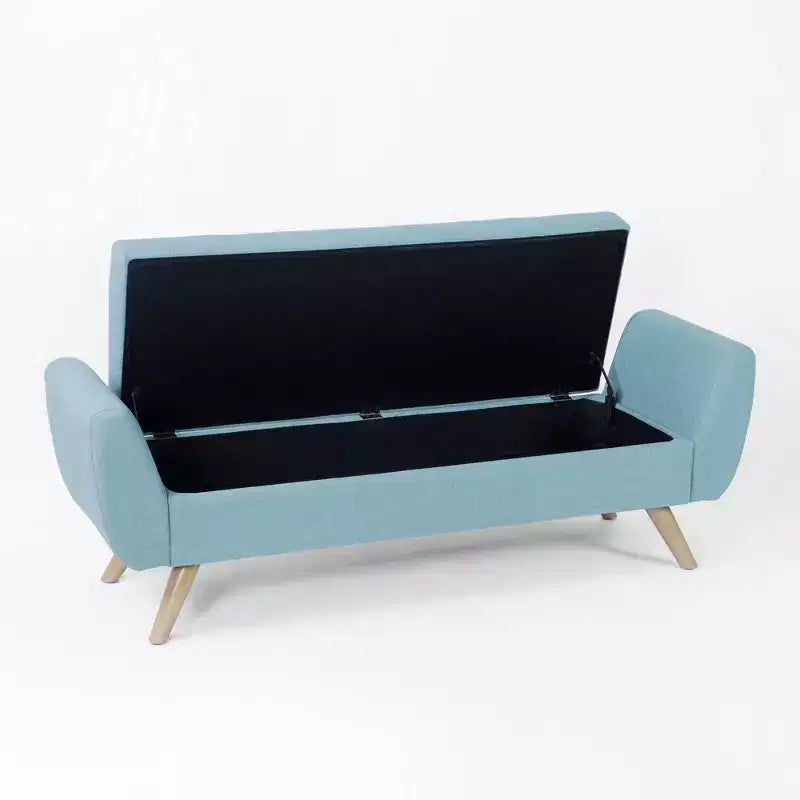 Banc de rangement moderne avec pieds en bois