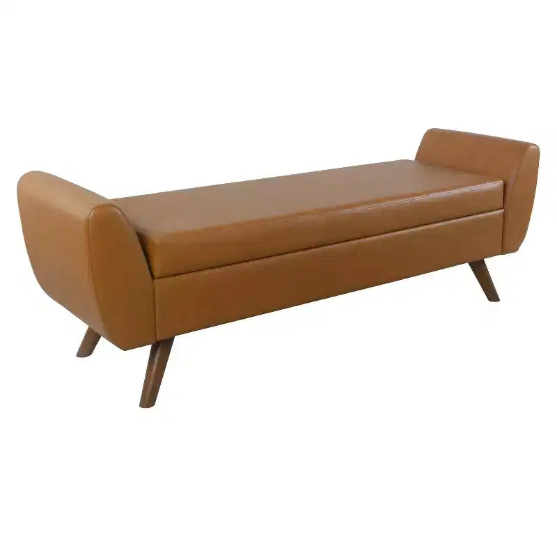 Banc de rangement moderne avec pieds en bois