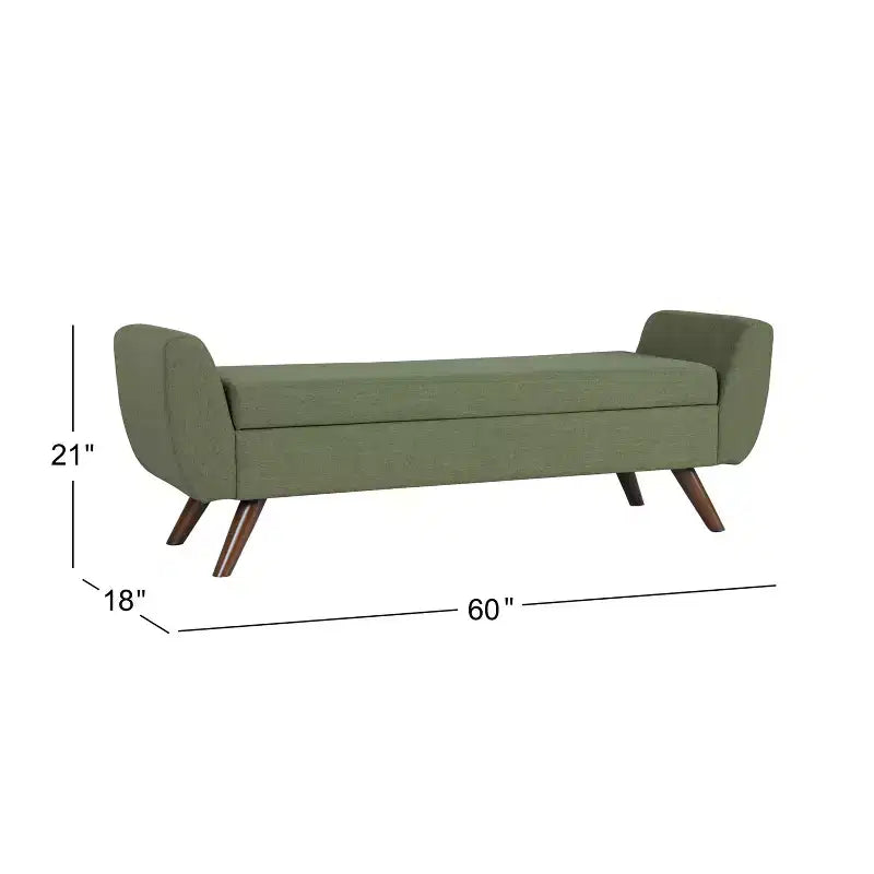 Banc de rangement moderne avec pieds en bois