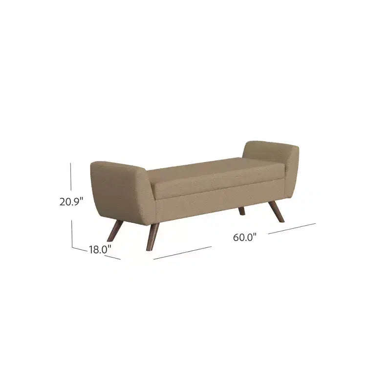 Banc de rangement moderne avec pieds en bois