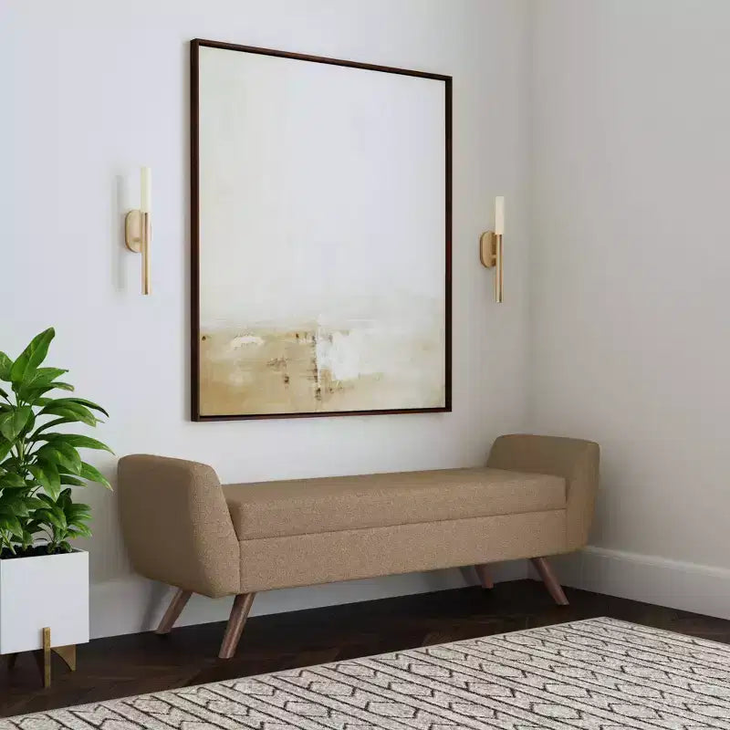 Banc de rangement moderne avec pieds en bois
