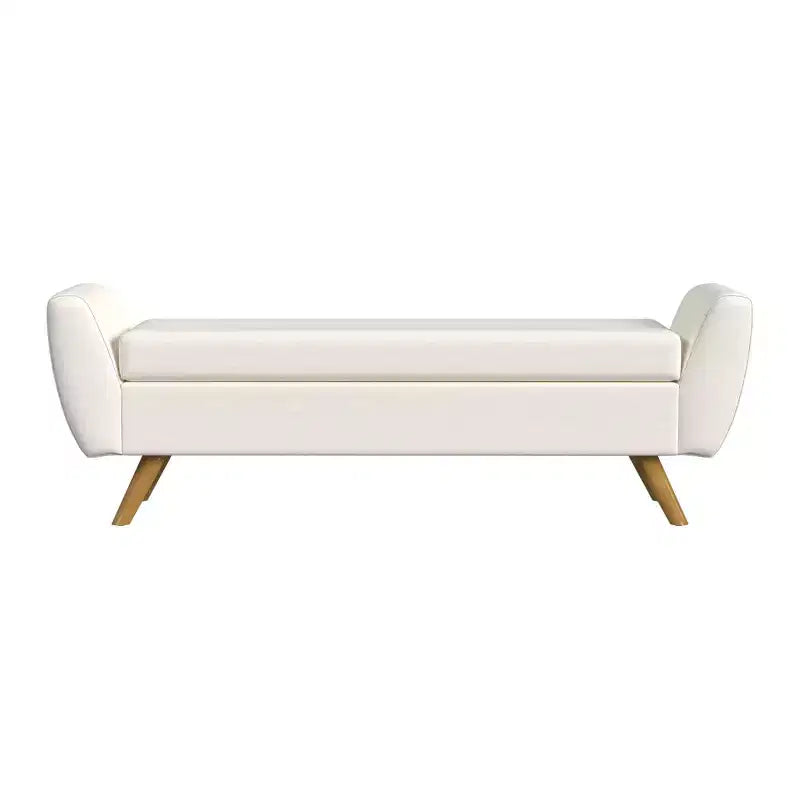 Banc de rangement moderne avec pieds en bois